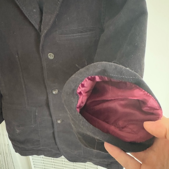 Vintage Gap Velvet Jacket S Men Black Cotton Pockets Lined Three Button - Picture 5 of 5